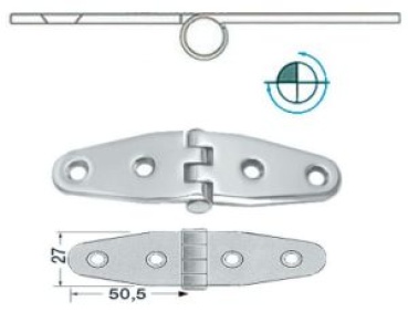 Scharnier umgekehrt 101x27 mm