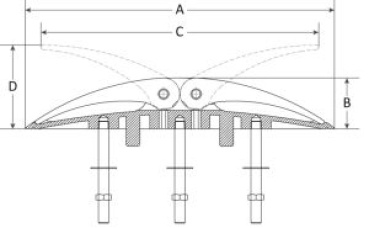 WING Poller, abwendbar AISI316 480x75 mm