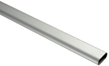 Ovales Rohr, poliert u. eloxiert 40x20 mm