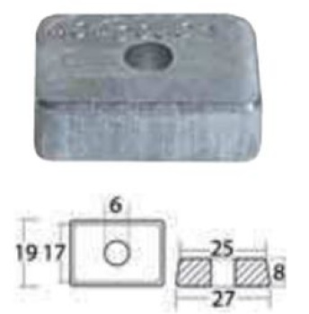 Anode aus Aluminium f. Mercury 4/5/6 PS
