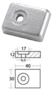 Magnesium-Plattenanode f. 40/50 PS Viertakter