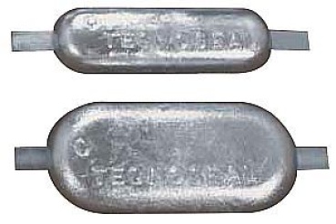 Anode, oval m.Einsatz 215x90x30 mm