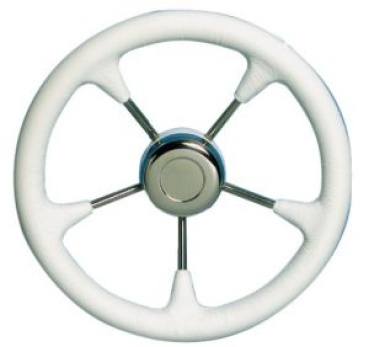 PolyurethanSteuerrad VA-Stahl Speichen Ø280mm weiß