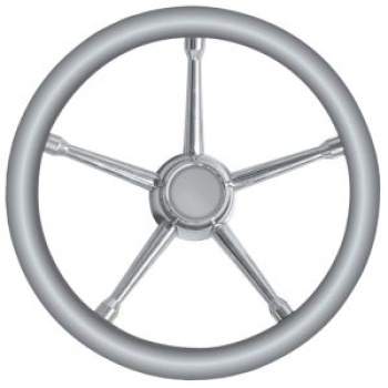 A Steuerrad Polyurethan weich grau/VA-Stahl 350mm