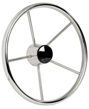5-Speichensteuerrad VA-Stahl 420 mm