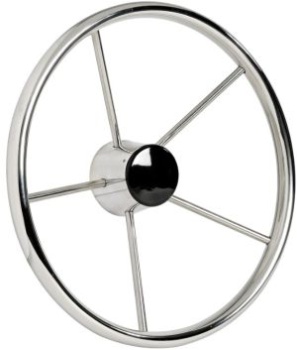 5-Speichensteuerrad VA-Stahl 380 mm