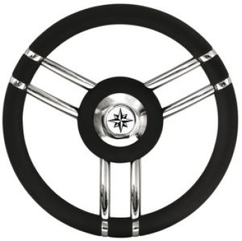 Apollo Steuerrad VA-Stahl+Polyurethan Ø350mm schwa