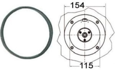 Flansch f.hydraulische Steuerung Ultraflex rund