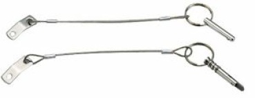 VA-Stahl-Plättchen u. -Kabel mit Federstift