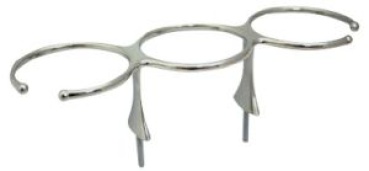 Glas-Halter dreifach AISI 316 m. Stiftschrauben