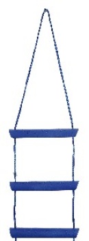Nylonseil-Strickleiter, blau 3 Polycarbonat-Stufen