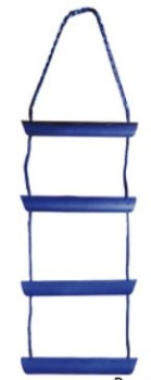 Nylonseil-Strickleiter, blau 4 Polycarbonat-Stufen