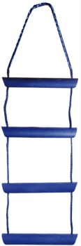 Nylonseil-Strickleiter blau 10 Polycarbonat-Stufen