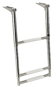 Teleskopbadeleiter, breit AISI316 3-stufig