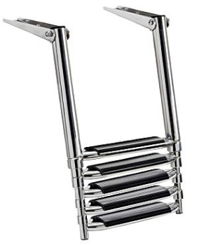 Teleskopbadeleiter large AISI316 5-stufig schwarz