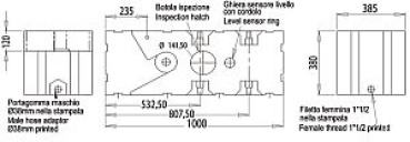 Schmutzwassertank m.Zerhacker 12 V 115 l