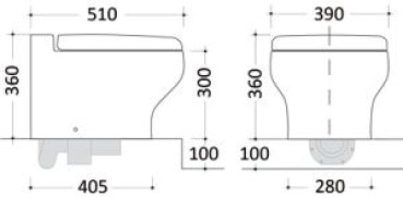 TECMA elektr. Toilette Silence Plus 2G Short 12 V