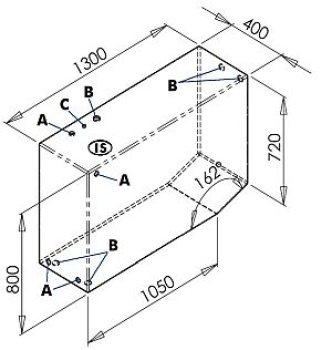 Trinkwassertank 390 l recht