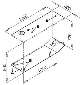 Trinkwassertank 390 l links