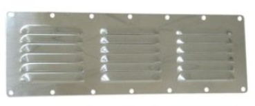 Lüftungsgitter VA-Stahl pol.+Fliegengitter 116x340