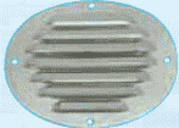 Lüftungsgitter, oval VA-Stahl, poliert 116x128 mm