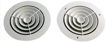 Konzentrische Lüftungsgitter m.3 Schrauben
