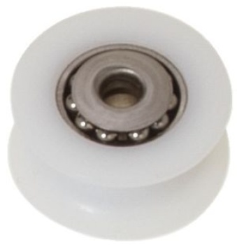 Delrinscheibe m. VA-Stahl Kugellager 20 mm Ø 8