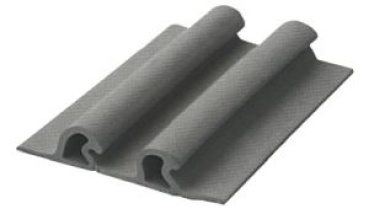Schutzprofil, doppelt 115x21,4 hellgrau RAL 7035