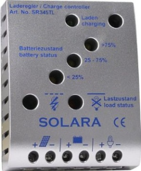 Solara Regler SR345TL 12/24V, 20A, 350Wp, LVD, LED Anze