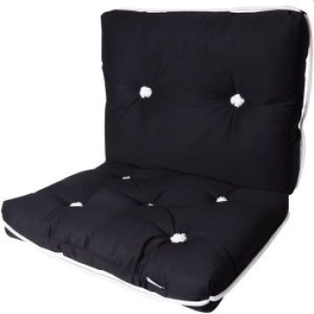 Kapok Doppelkissen 45x37cm / 37x8cm schwarz