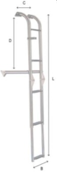 Heckleiter, L=1185mm - eingeschoben 550mm, B=210mm, C=2