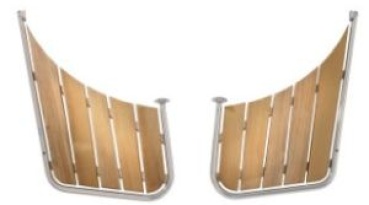 Heckplattform Spitzgatter Teak, B=650mm, H1=470mm, H2=9