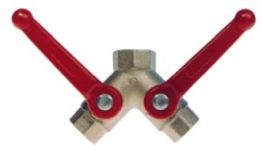 Verchromt-Messing 3-Wege Kugelhähne F-Flow, 12 x 38 x