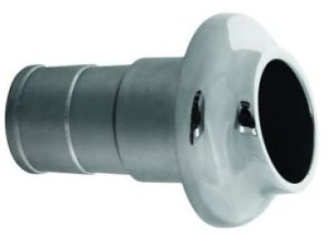 NIRO Borddurchlass für Auspuff mit Gummi Klappe, Ø75mm