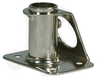 NIRO Relingsfuß 90°, Fußplatte L=65mm, B=70-90mm, Ø25m