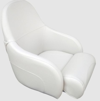 Steuerstuhl Modell Naxos Flip Up, Weiss (Schlitten Erf