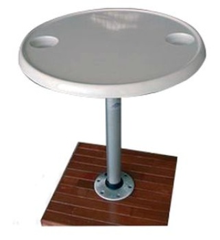 Kunststoff Tisch Satz (Ø610mm) mit Aluminium Tischbein
