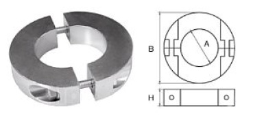 Zinkanode für Ø38mm Welle, ringförmig