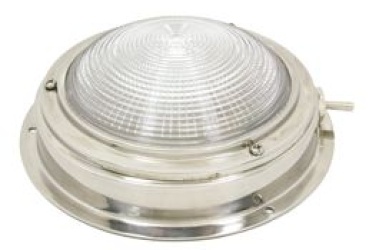 NIRO Kajütlampe mit geriffelter Linse, 12V8W, mit Vent