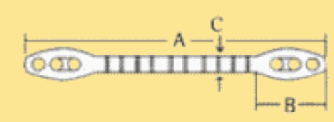 Gummi Ruckdämpfer, Tau Ø12-15mm, A=490mm, B=112mm, C=2