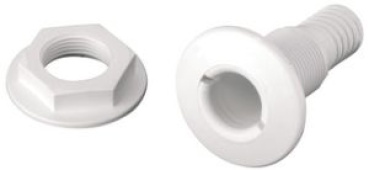 Kunststoff Fitting, 1-12 x 38mm, weiß