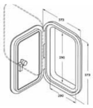 Hatch 373 X373 mm 180 ° Schwarz