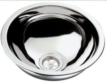 NIRO Waschbecke, rund, Außenmaß Ø330mm, Tiefe 150mm (9