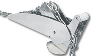 NIRO Ankerbugrolle, A=440mm, B=71mm, C=100mm (kippbar,