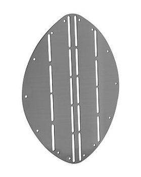 NIRO Bugschutzplatte, A=265mm, B=345mm, ellipsförmig