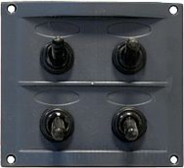 Kunststoff Schalttafel, 12V, 4-Schalter, 15A Sicherung