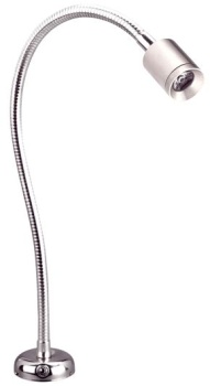Flexibele LED-Leselampe, Messing verchromt, 8-30V1,2W,
