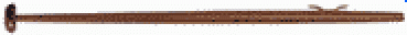 Flaggenstock, Lackiertes Holz,, L=600mm, Ø22mm, mit Ku