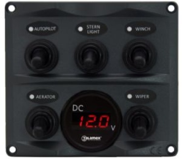 Schalterpaneel mit Voltmeter anthrazit