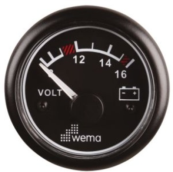 VOLTMETER 12V SCHWARZ